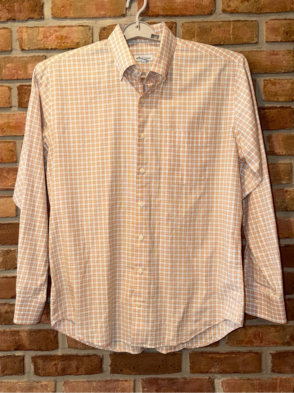 Peter Millar Check Button Down Shirt Men’s Dress Shirt size Large